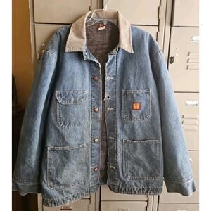 Vintage Big Ben Chore Barn Coat Blanket Lined Corduroy Trim Size 46